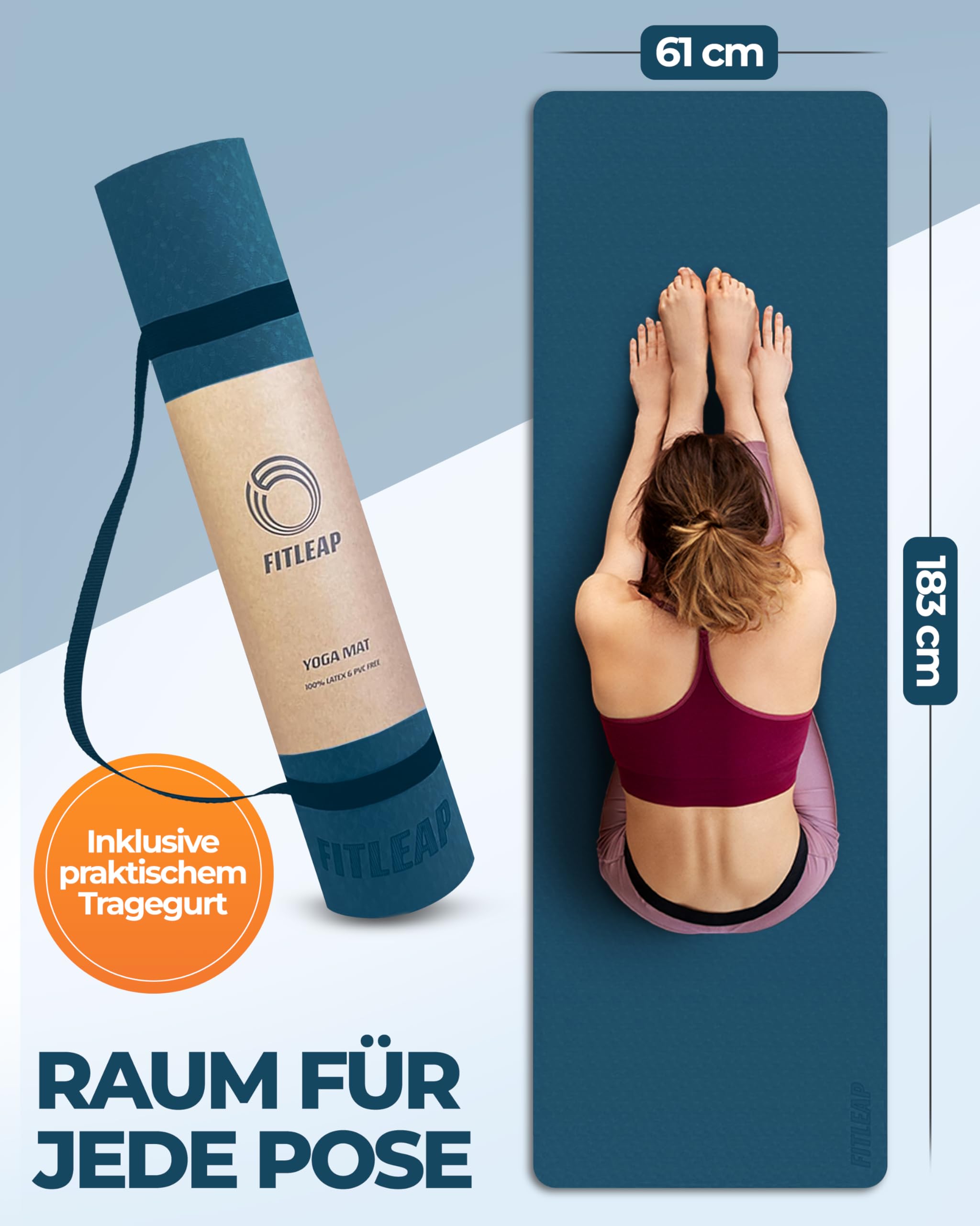 fitleap-yoga-matte-pro-gymnastikmatte-5mm-dunkelblau image 5