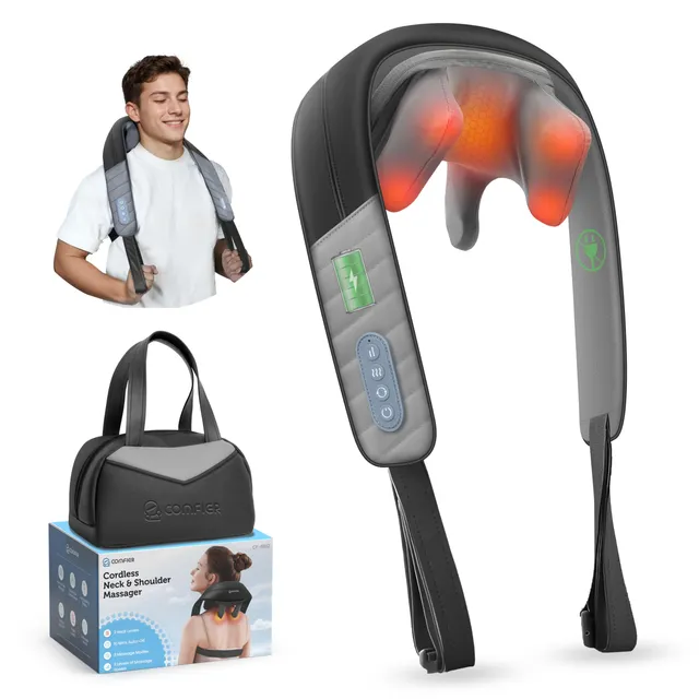 comfier-shiatsu-nackenmassageger-t-kabellos-w-rme-grau image 1