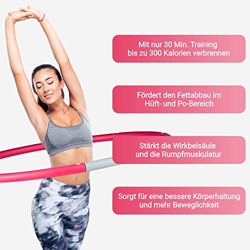 fitleap-hula-hoop-reifen-pink-8-segmente-erwachsene image 8