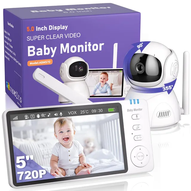 burnnove-babyphone-mit-kamera-ohne-wlan-5-zoll-nachtsicht image 1