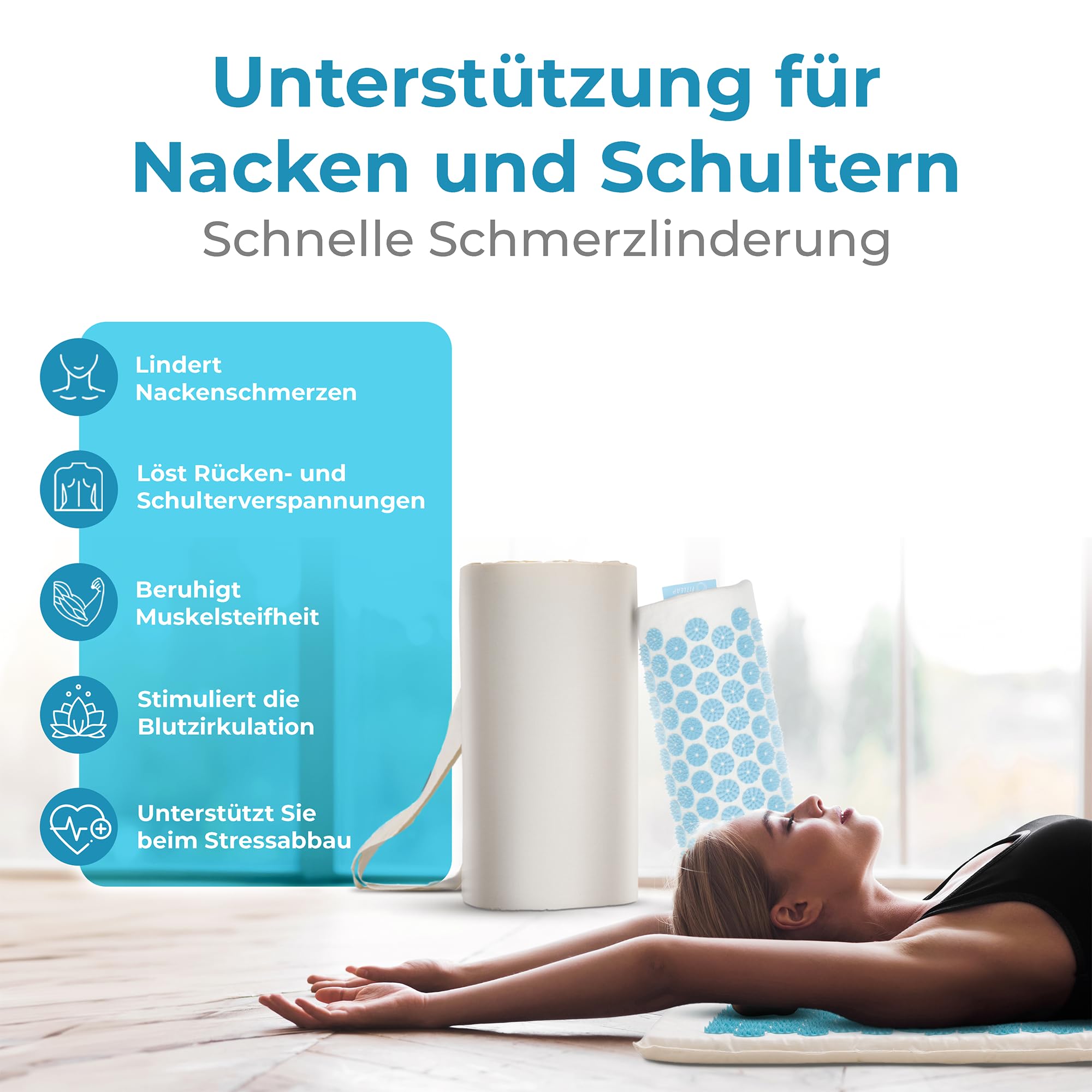 fitleap-akupressurmatte-klassik-mit-kissen-baumwolle-natur-blau image 2