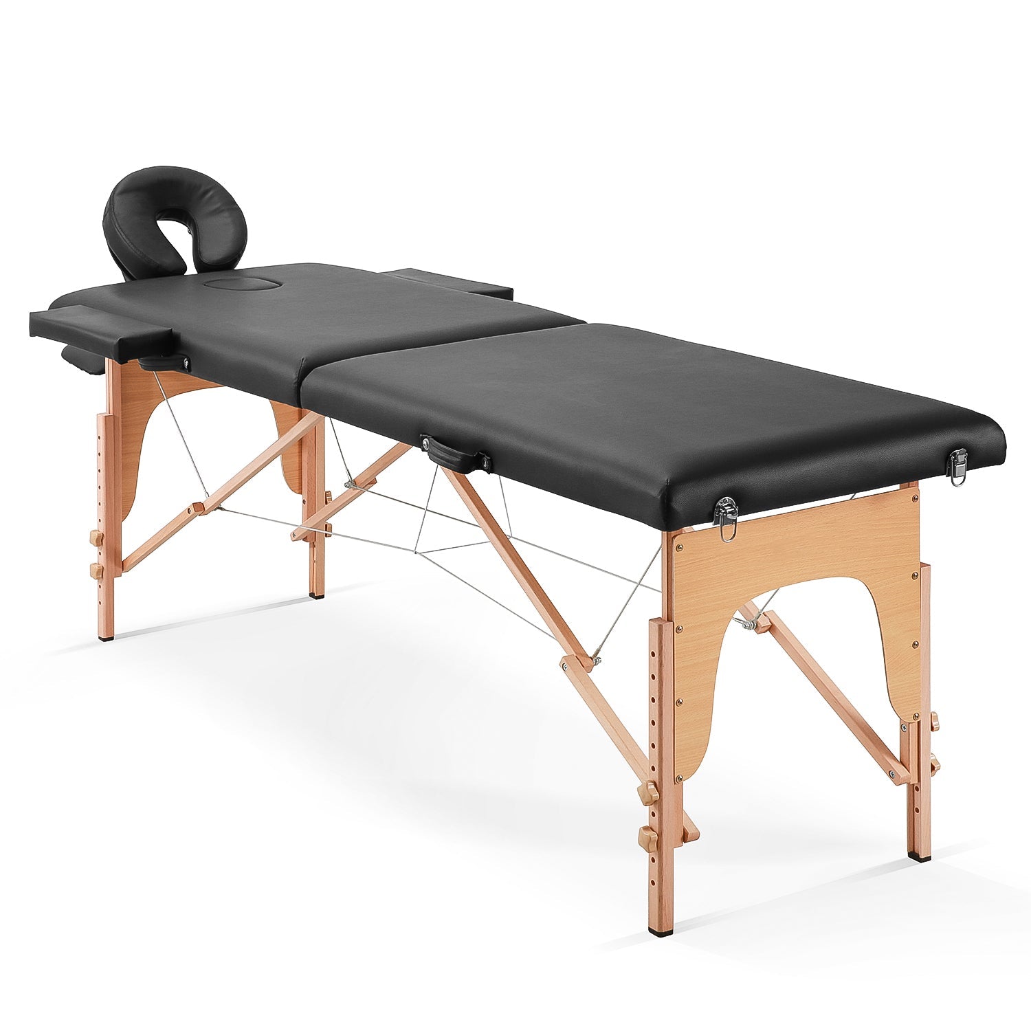 naipo-massage-tables-mgbc-201h-faltbare-massageliege-aus-holz-2-teilig-schwarz image 2