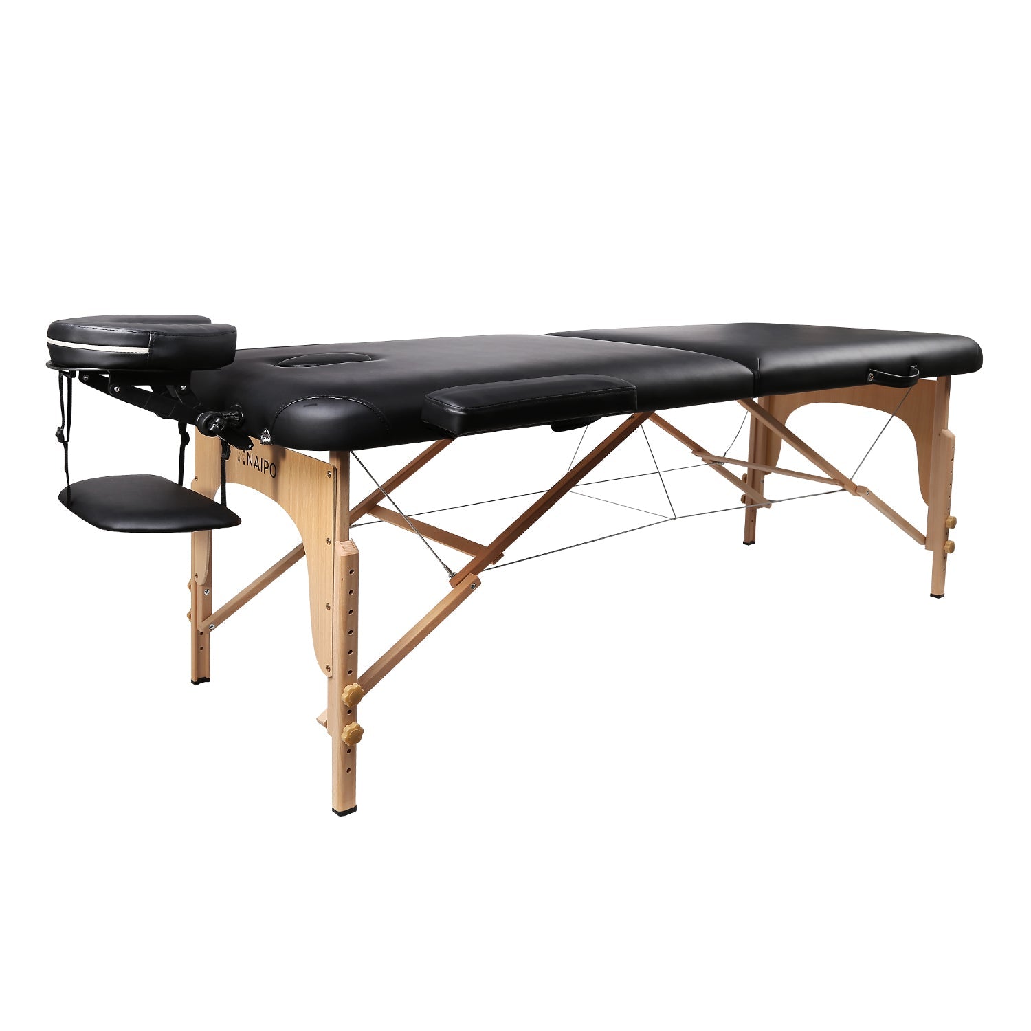 naipo-massage-tables-mgbc-201h-faltbare-massageliege-aus-holz-2-teilig-schwarz image 3