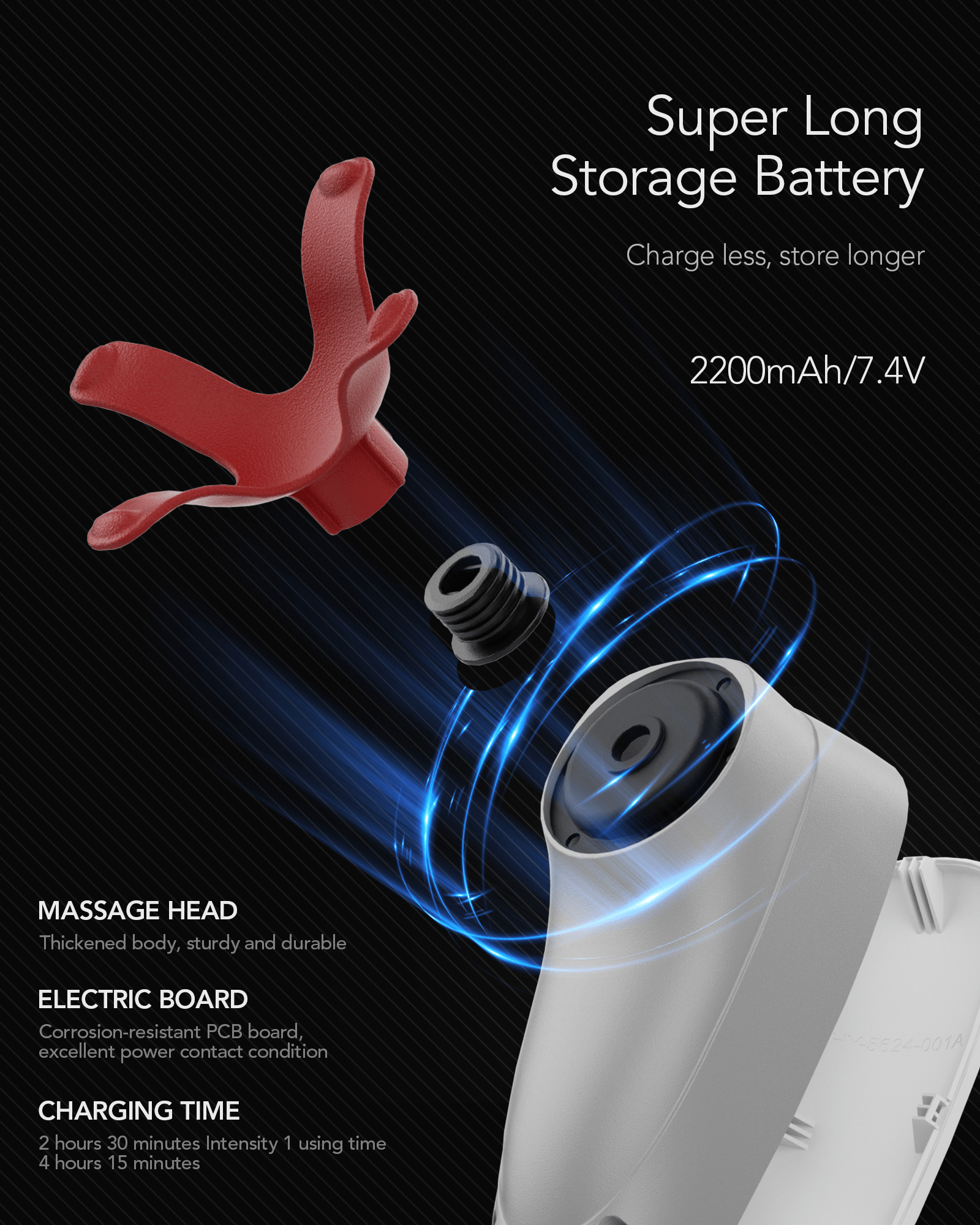 naipo-massagepistole-kabellos-homespa-5-stufen image 6