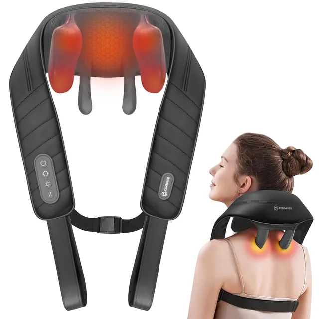 comfier-neck-massagers-nackenmassageger-t-mit-w-rme-schwarz image 1