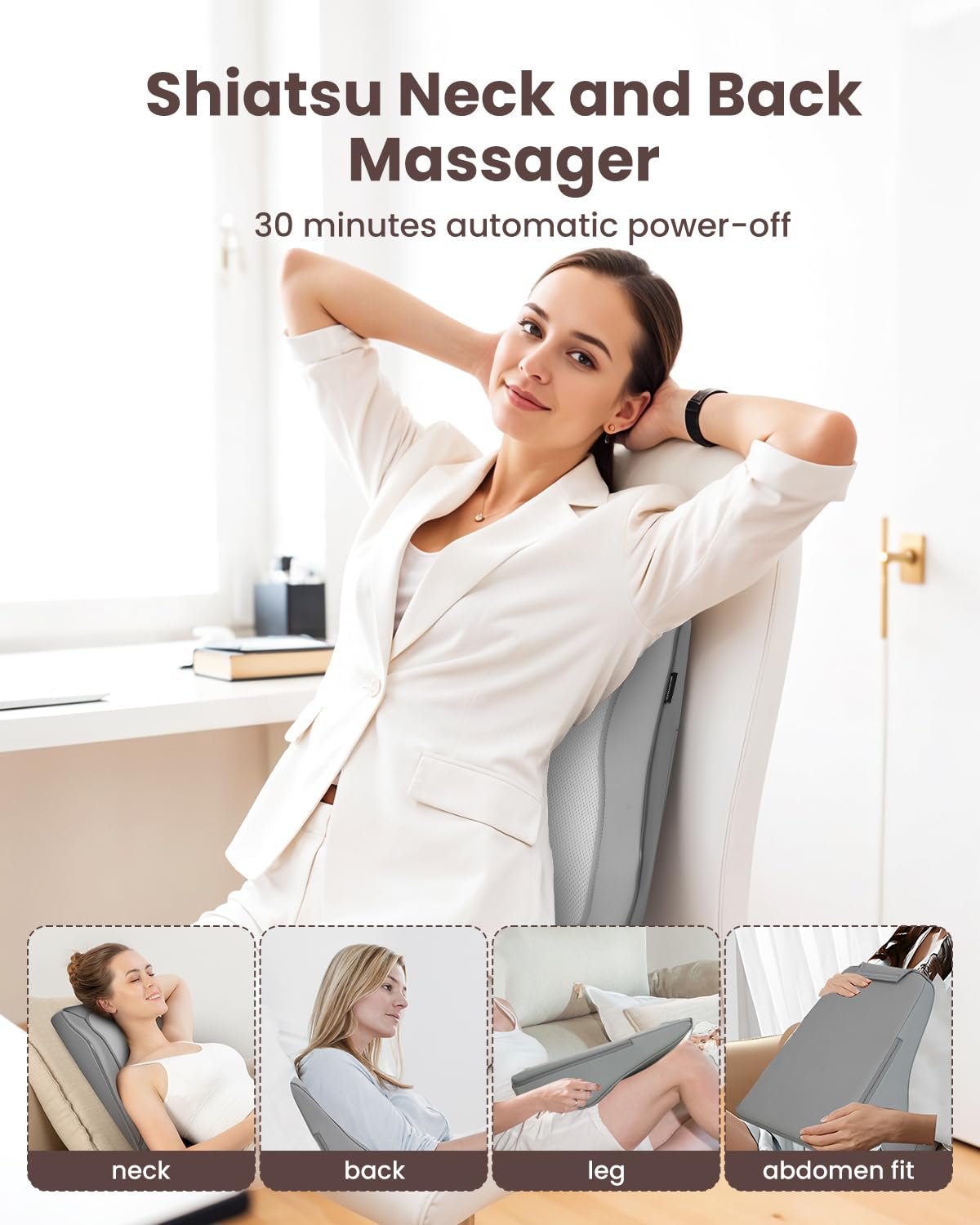 comfier-nackenmassageger-t-shiatsu-w-rme-grau-4d-kneten image 6