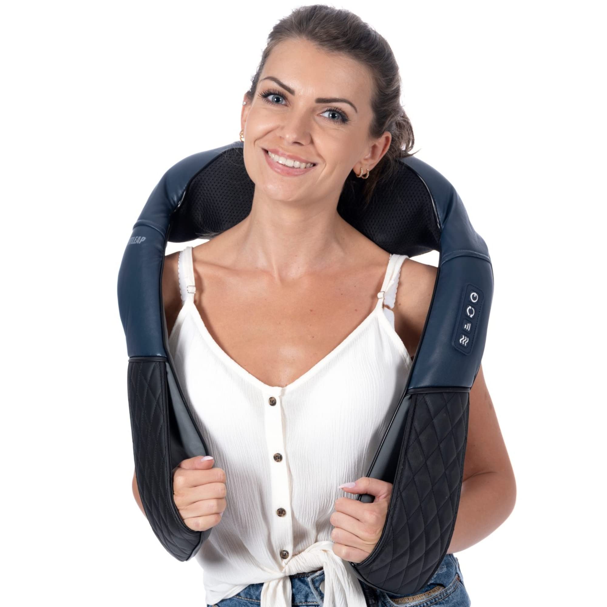 fitleap-nackenmassageger-t-shiatsu-dunkelblau-mit-w-rme image 2