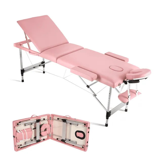 naipo-massageliege-3-teilig-alu-pink-270-kg-klappbar image 1