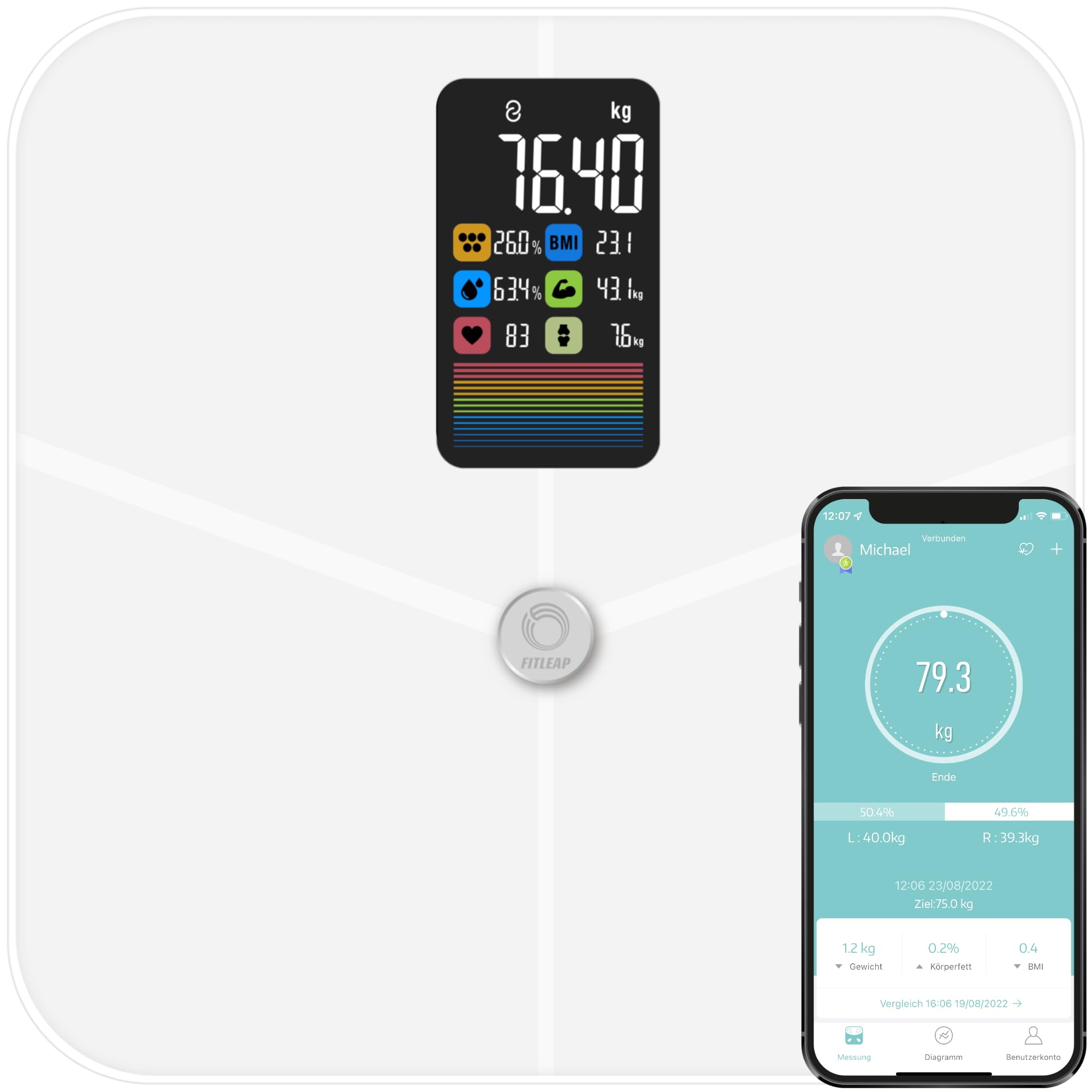 fitleap-k-rperfettwaage-digitale-personenwaage-mit-app-led image 1