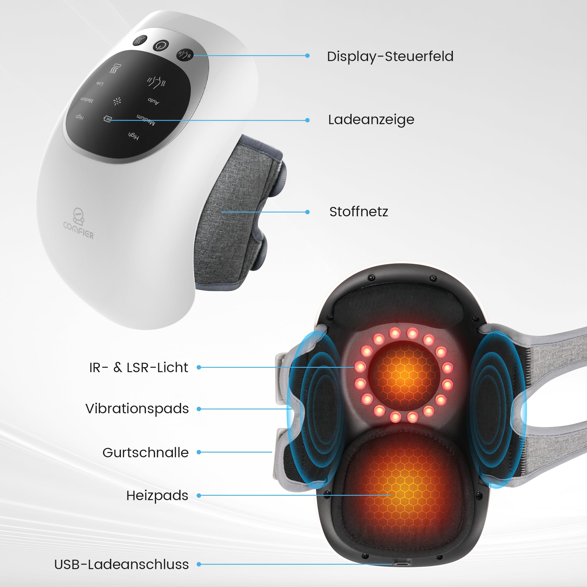 comfier-foot-knee-kniemassageger-t-rotlicht-lcd-kabellos image 3