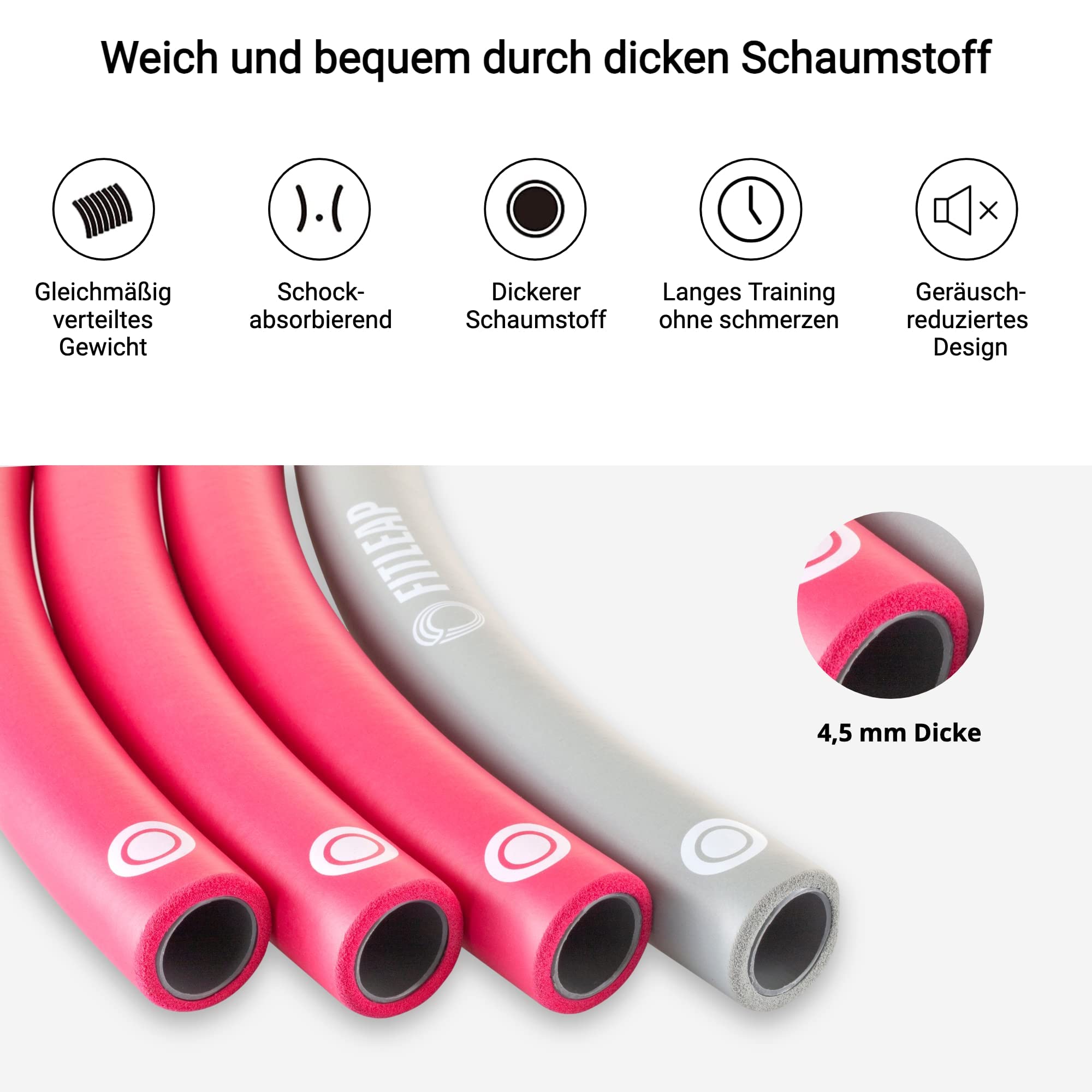 fitleap-hula-hoop-reifen-pink-8-segmente-erwachsene image 3
