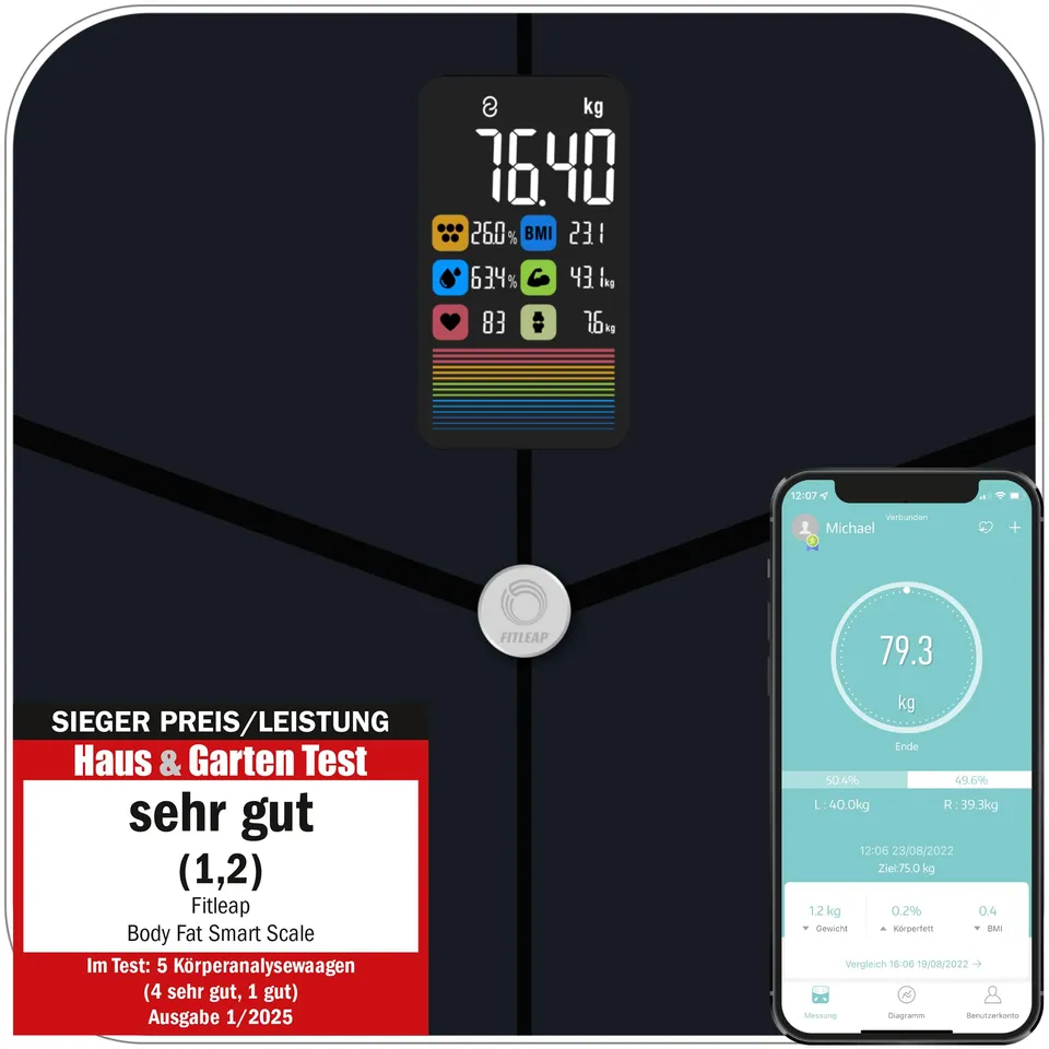 fitleap-k-rperfettwaage-bluetooth-dunkelblau-mit-puls image 1