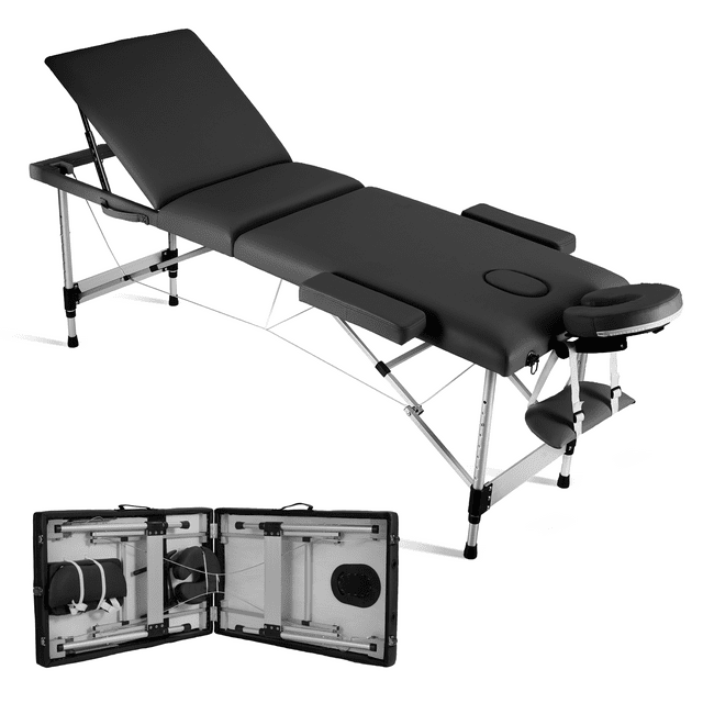 naipo-massage-tables-3-section-professional-faltmassage-liege-aluminium-schwarz image 1