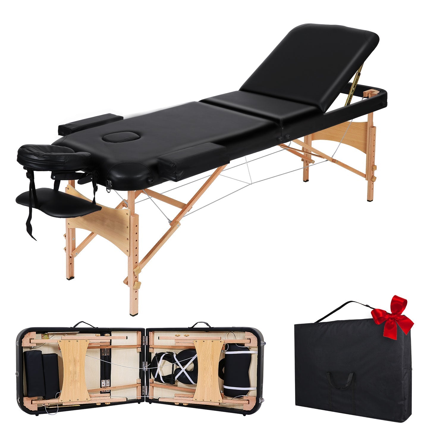 naipo-mgbc-302h-massageliege-holz-creme-klappbar image 3