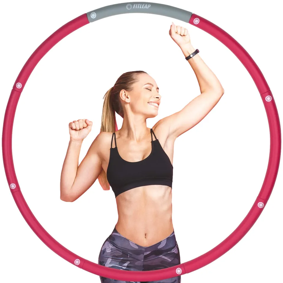 fitleap-hula-hoop-reifen-pink-8-segmente-erwachsene image 1