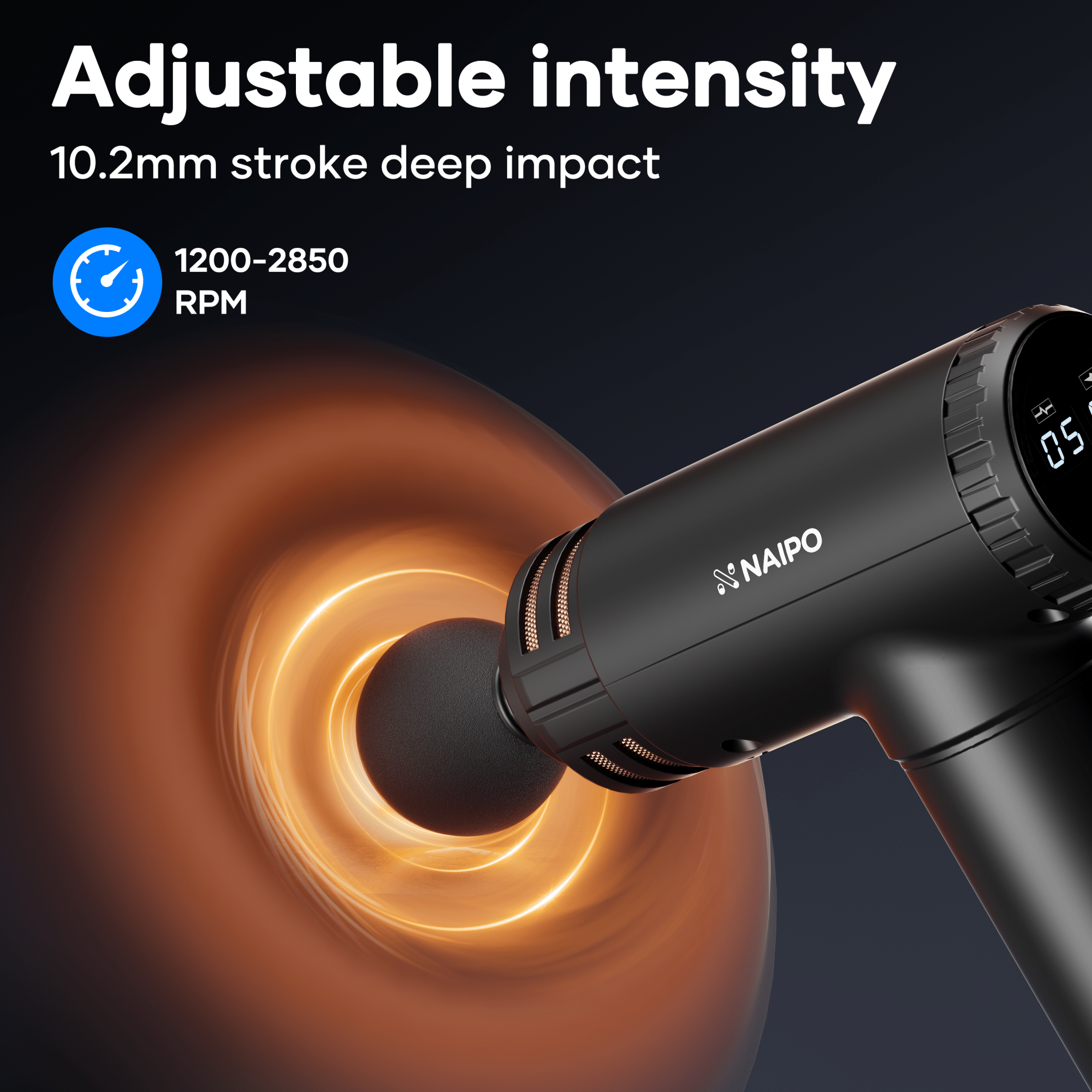 naipo-npmgun-k5-massagepistole-10-stufen-leise-mit-usb-c image 2